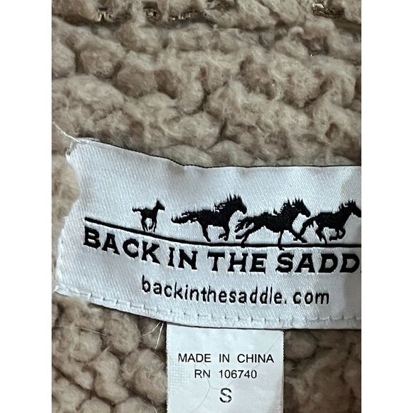 Sherpa Vest Fleece S Brown Western Boho Hippie Indie Folk Neutral Cowgirl 80s - Picture 10 of 12